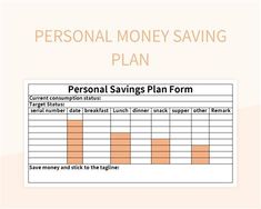 a personal savings plan with the words personal savings plan written in red and orange on it