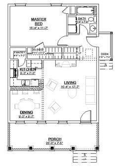 the floor plan for a two bedroom apartment with an attached bathroom and living room area