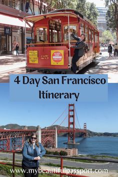 san francisco and the golden gate bridge with text overlay reading 4 day san francisco itinerary