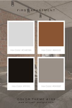 the color scheme for an apartment with brick walls