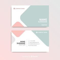 a business card with an abstract design on the front and back, in pastel colors