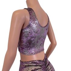 Crop Tank Top - Plum/Gunmetal Gilded Velvet– Peridot Clothing Rave Leggings, Edc Outfits, Festival Pants, Festival Clothing, Velvet Top, Crop Tank Top, Rave Wear, Burning Man, Festival Outfit