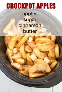 crockpot apples in a slow cooker with cinnamon butter