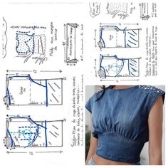 an image of a woman's top and skirt with the measurements drawn on it