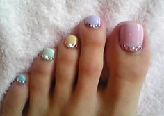 Gem Pedicure Do It Yourself Nails, Toenail Art Designs, Pedicure Nail Art, Toe Nail Art, Creative Nails