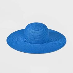 Women's Packable Straw Floppy Hat - Shade & Shore™ Blue : Target Curved Brim Solid Color Sun Hat For Pool, Packable Hat With Curved Brim For Sunbathing, Packable Curved Brim Hat For Sunbathing, Packable Wide Brim Hat For Sunbathing, Packable Hats For Spring, Packable Hats For Sunbathing In Spring, Packable Hats For Spring Sunbathing, Packable Wide Brim Straw Hat For Sunbathing, Lightweight Sun Hat With Curved Brim For Pool