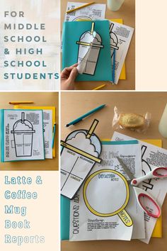 four different pictures of coffee and milkshakes with the title for middle school & high school students