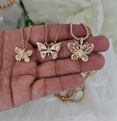 Gold Butterfly Necklace, Choose From Three Sizes, Small Medium Large Necklaces, 14k Heavy Plated Gold, For Women & Girls, High Quality #ButterflyNecklace #GiftForGirls #GiftForWomen #ButterflyEarrings #14kGoldButterfly #ButterflyCharm #ButterflyPendant #10kGoldButterfly #GiftForHer #ButterflyJewelry Gold Jewelry With Butterfly Charm For Mother's Day, Gold Butterfly Charm Jewelry For Mother's Day, Mother's Day Gold Jewelry With Butterfly Charm, Gold Plated Butterfly Necklace For Gift, Elegant Yellow Gold Butterfly Necklace With Adjustable Chain, Large Necklaces, Gold-plated Gold Butterfly Necklace, 14k Gold Butterfly Pendant Necklace, 14k Yellow Gold Butterfly Pendant Necklace