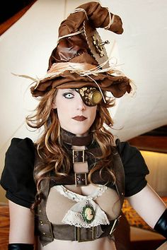 steampunk witch Steampunk Witch Hat, Steampunk Witch Costume, Steampunk Aviator, Steampunk Witch, Witches Night, Punk Genres, Steampunk Inspiration