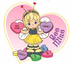 Precious Moments Valentines Day, Precious Moments Quotes, Sara Kay, Crayon Box, Bee Mine, Valentines Wallpaper, Bee Happy, Happy Valentine's Day