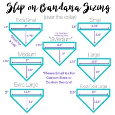 a diagram showing how to measure the size and width of a bandana - sling