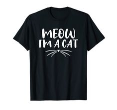 a black t - shirt that says meow i'm a cat