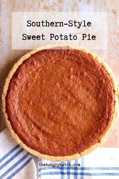 southern - style sweet potato pie with text overlay