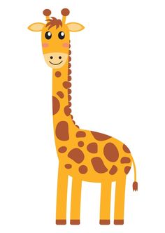 a cartoon giraffe with brown spots on it's face