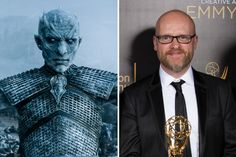 a man with glasses and a tie next to an image of game of thrones