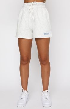 How Could I Forget Lounge Shorts Grey Marle | White Fox Boutique USA Usa Bag, White Fox Boutique, Heart Sweater, Fishnet Stockings, Lounge Shorts, Sweat Shorts, White Fox, Petite Outfits, Oversized Sweater