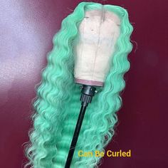 Product Name SULMY Mint Green Lace Front Wig Human Hair Pastel Green Wigs Hair Color Mint Green Cap Size Regular Size (22.5inch circumference) with adjustable cap, small and large cap can be customized Lace Size 13x4 frontal lace or glueless 4x4 lace optional Lace Color transparent swiss lace matched your skin perfectly Number of Combs 4 combs inside with adjustable straps Feature Pre-plucked, natural hairline,glueless Hair Quality 100% Human Hair Can be dyed and curled Yes Delivery Time Normal Mint Green Lace Front Wig, T Part Wigs, Green Wigs, Mint Pastel, Hair Colorful