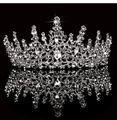 FAST SHIPPING New Sterling Silver Tiara with Rhinestone and Crystal 100% handmade One size fits most adults and children Crowns For Women, Gold Skies, Birthday Tiara, Queen Birthday, Women Bride, Royal Queen, Queen Crown