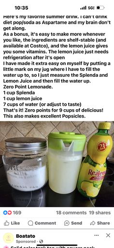 the recipe for lemonade is shown in an instagramture