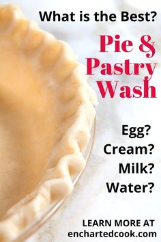 an egg cream pie on a table with the title which is the best? pic & pastry wash