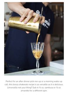 a person pours a drink into a glass