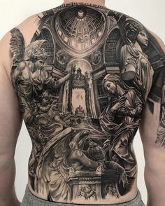 Back Piece Tattoo Men, Full Chest Tattoos, Full Tattoo, Torso Tattoos, Realistic Tattoo Sleeve, Back Piece Tattoo, Full Back Tattoos, Pieces Tattoo