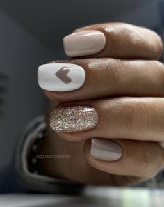 Beautiful Nails Ideas, Gel Nails Shimmer, Trending Nails Now, Gel Nails With Nail Art, Gel Nail Manicure Ideas, Cute Gel X Nails, Cute Gel Manicure, Cute Manicure Ideas, Cute Nails Gel