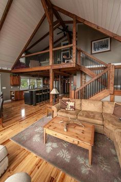 a living room filled with furniture and wooden floors