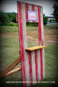 an old wooden chair is painted red, white and blue to look like the american flag