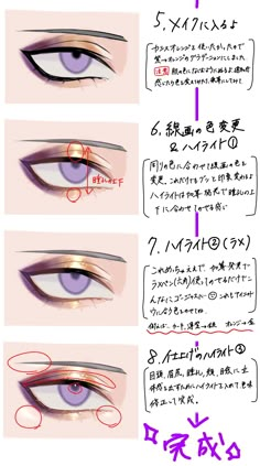 the steps in how to draw an anime eye