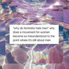 an image of water with the caption'what is feminism? '