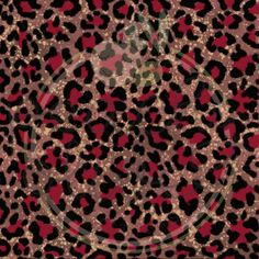 a red and black leopard print with circles