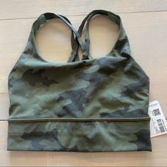 Brand New With Tags. Energy Bra Long Line. Size 4. Green Camo. Longline Bra, Green Camo, Sports Bras, Women's Intimates, Lululemon Athletica, Camo, Sports Bra, Size 4, Energy