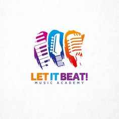 the logo for let it beat music academy, which is designed with brush and combs