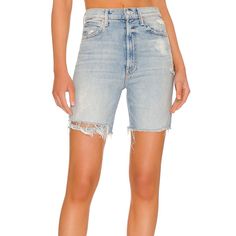 Brand New With Tags, Never Worn! Mother Denim Smokin’ Shorts - High-Waisted Frayed Hem Jean Shorts Wash Is Called “Resting Beach Face” 98% Cotton 2% Elastane (Have Some Stretch!) High Rise, Mid Length (Hit Mid-Thigh, Offering Good Coverage) 6 1/2” Inseam Frayed Hems Made In The Usa Purchased From Intermix. Fast Shipping! + Smoke-Free, Pet-Free Home. Chic Light Wash Straight Leg Shorts, Fitted High Rise Denim Bermuda Shorts, Medium Wash Mid-rise Denim Shorts, Mid-rise Stretch Jean Shorts In Medium Wash, Medium Wash Mid-rise Cotton Jean Shorts, High Rise Non-stretch Denim Blue Jean Shorts, Non-stretch Mid-rise Blue Jean Shorts, Resting Beach Face, High Waisted Jean