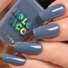 Pet Poems, Cold Colors, Holo Taco, Gray Polish, Pinky Swear, Gel Acrylic Nails, Reset Button, Greyish Blue, Art Disney