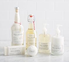 U.S. Apothecary Milk & Oatmeal Ultimate Spa Set | Pottery Barn Body Lotion Packaging, Milk Oatmeal, Sweet Milk, Massage Lotion, Spa Set, Signature Fragrance, Spa Gifts Set, Bath Salt, Milk Bath