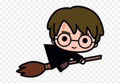 harry potter flying on a broom png