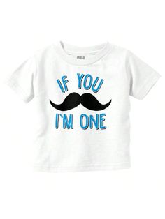 Happy Birthday Baby Toddler Graphic Tee Shirt Cute Baby First Birthday Funny Mustache Pun If You Must Ask I'm One Casual Everyday Soft Cotton Printed Short Sleeve Crewneck Tshirt Baby Clothes Brisco Brands White   Short Sleeve  Graphic,Letter Tee Medium Stretch All Baby Boys Clothing, size features are:Bust: ,Length: ,Sleeve Length: Mustache Puns, Toddler Graphic Tee, Happy Birthday Baby, Birthday Funny, Crew Neck Tshirt, Graphic Tee Shirt, Baby First Birthday, White Short, Boys Clothing