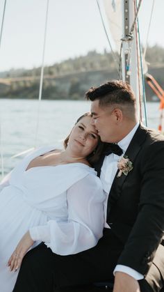 bride and groom sailboat elopement in kelowna, bc