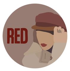 a woman wearing a red hat with her hand on her head and the word red written across it