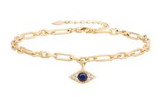 CZ Blue Evil Eye Bracelet, Evil Eye Protection Bracelet, 18K Shiny Gold Chian Bracelet, Turkish Eye Bracelet,Stacking Bracelet,Dainty BraceletMaterial:18K Gold PlatedTheme:Evil EyePendant:Evil Eye CharmPendant Size:12x9mmColour: GoldenLength Size:7“ chain+2” Extension chainQty:1 PcsStyle: Adjustable chain braceletsItem No.:AWW-SL569Package: Cloth bag packagingNote:Actual colors of any item or Chain may slightly differ from screen to screen due to the screen resolution. We take our pictures in na