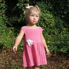 ADORABLE CHILDREN'S DRESS with detailed instructions 👗 CROCHET PATTERN  👌🏼 Skill Level: Medium  👌🏼 Crochet Terms: Standard US 💗 Materials: * Any 2 - Sport (Fine) cotton blend yarn  I used Gazzal Baby Cotton  #3468 pink * Any 2 - Sport (Fine) mercerised cotton yarn I used YarnArt Begonia  #4653 yellow #1000 white * 2.0 and 3.0 mm crochet hooks Symbols: 👉🏼 Raglan; 👉🏼 SS - slip stitch; 👉🏼 DC - double crochet; 👉🏼 2DC - double crochet shell; 👉🏼 3DC - treble crochet shell; 👉🏼 CH - ch Pink Dresses For Kids, Newborn Baby Dresses, Crochet Shell, Baby Dress Pattern, Mercerized Cotton Yarn, Make Your Own Dress, V Stitch, Childrens Dress, Crochet Baby Dress