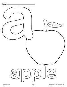 an apple is shown with the letter s in it's uppercase and lowercase letters