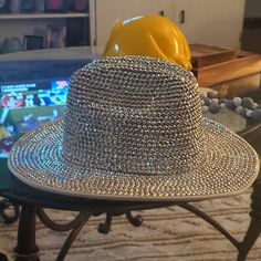 Bring A Personality-Filled Finish To Your Look In This Eye-Catching Fedora Featuring A Classic Cut And Tons Of Sparkling Rhinestones! Wide Brim Fedora, Fedora Hat, Wide Brimmed, Crystal Rhinestone, Fedora, Crystals, Customer Support, Full Service, Silver