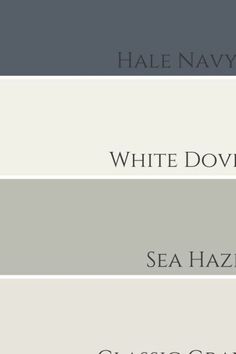 four different shades of gray, white and grey with the words sea haze on them