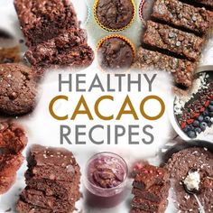 healthy cacao recipes with chocolate cookies and other desserts