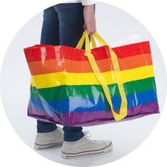 Brand New! Price For 1 Item. More Available Upon Request. Product Size: Length: 21 ¾ " Depth: 14 ½ " Height: 13 ¾ " Max. Load: 55 Lb Volume: 19 Gallon At Ikea, We Believe In Everyone's Right To Be Themselves. A Message That We Want To Spread With This Rainbow-Colored Friend Of Our Best-Selling Product Ever Frakta Carrier Bag. Easy To Keep Clean Just Rinse & Dry. Takes Little Room To Store As It Folds Flat. Also Suitable For Recycling. Material: 100% Polypropylene Care: Do Not Wash/Bleach/Tumble Organisation Clothes, Ikea Bag, Multi Colored Bag, Rainbow Bag, Home Organisation, Ikea Family, Reusable Shopping Bags, Carrier Bag, Big Blue