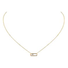 Looking for the perfect gift? The Move Uno diamond necklace in yellow gold is part of the Move collection from the Messika Jewelry and High Jewelry Maison. This iconic collection derives from the moving diamond that slides into its center. Created by hand in 18-carat white gold, we particularly like its adjustable chain set with six other diamonds for a radiant effect. Whether you go for a minimalist look by wearing this diamond necklace on its own, or a more fashionable look by layering it with Luxury Yellow Gold Diamond Necklace, Luxury Yellow Gold Necklaces With Brilliant Cut, Modern Single Diamond Necklace In Diamond White, Luxury Yellow Gold Necklace With Brilliant Cut, Luxury Yellow Gold Chain Necklace With Brilliant Cut, Timeless Diamond Necklace With Clavicle Chain For Everyday Luxury, Modern Diamond White Necklaces For Everyday Luxury, Modern Clavicle Chain Diamond Necklace For Anniversary, Modern White Gold Diamond Chain Necklace