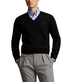 From Polo Ralph Lauren&#x2C; this sweater features:V-neckLong sleeves with rib-knit cuffsSignature embroidered Pony on the left side of chestRib-knit hemPullover stylingLightweight worsted wool yarnMachine washImported. Classic American Style, Ralph Lauren Kids, Ralph Lauren Collection, Dillard's, V Neck Sweater, American Style, Vneck Sweater, Pullover Styling, Neck Sweater